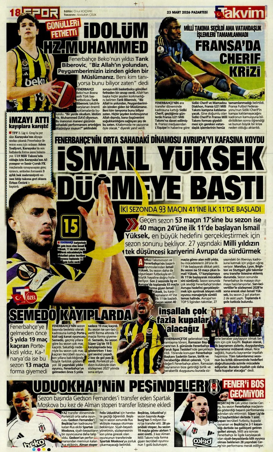 Sıra geldi derbiye! Spor basını bugün ne yazdı? (23 Mart) - 7. fotoğraf