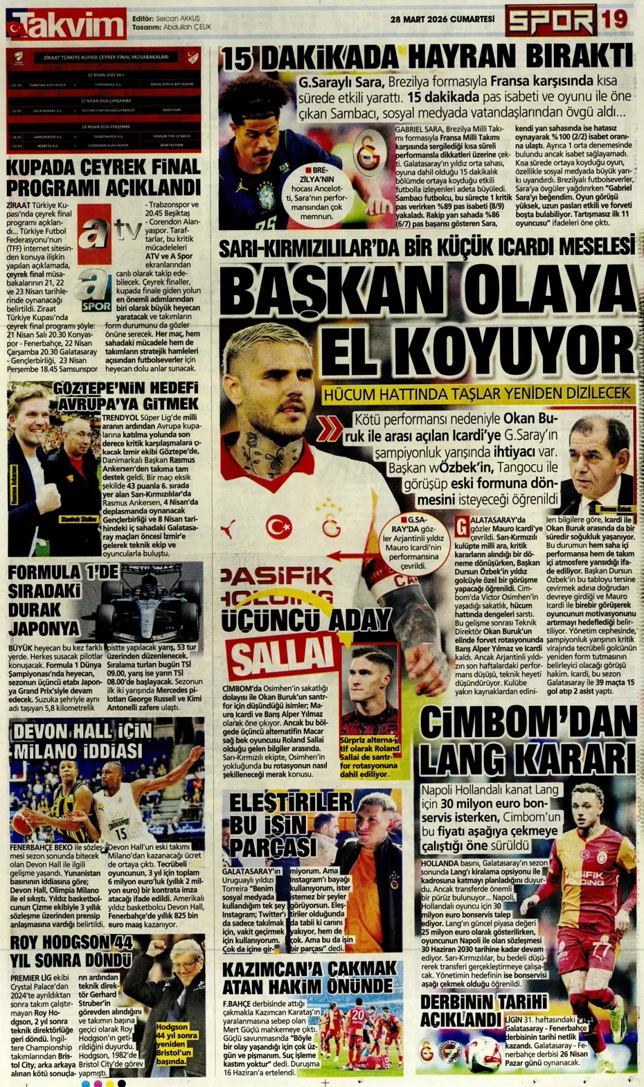988 milyon TL'lik rekor ödeme! Spor basını bugün ne yazdı? (28 Mart) - 2. fotoğraf