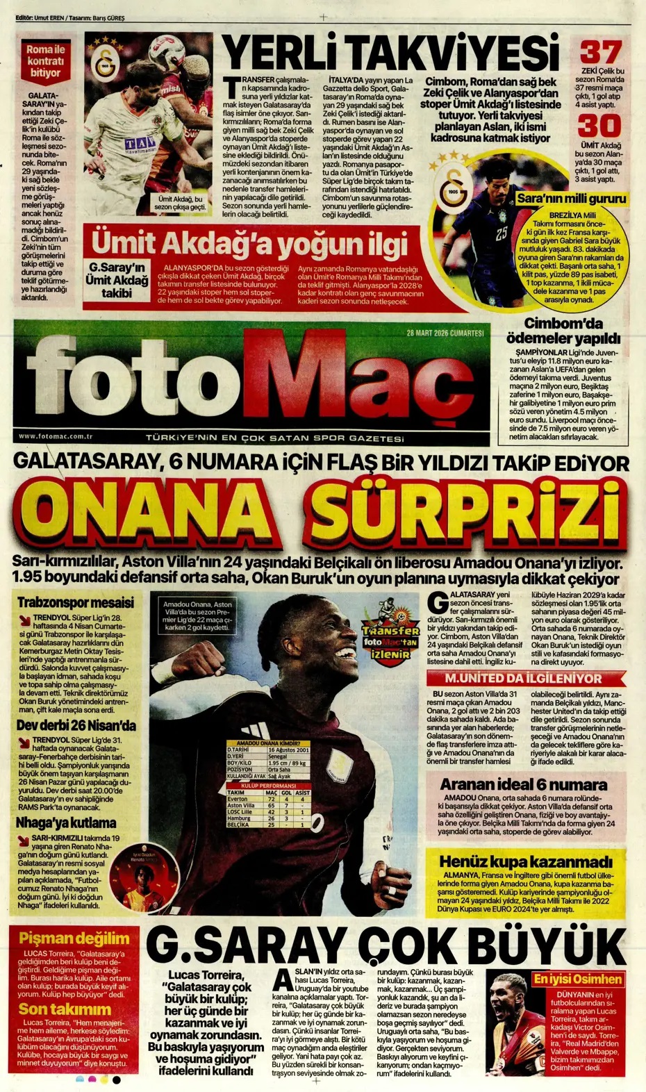 988 milyon TL'lik rekor ödeme! Spor basını bugün ne yazdı? (28 Mart) - 9. fotoğraf