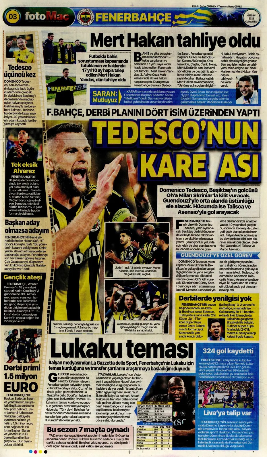 Zirvede yüksek gerilim! Spor basını bugün ne yazdı? (4 Nisan) - 8. fotoğraf