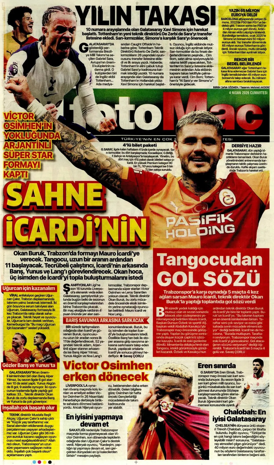 Zirvede yüksek gerilim! Spor basını bugün ne yazdı? (4 Nisan) - 10. fotoğraf