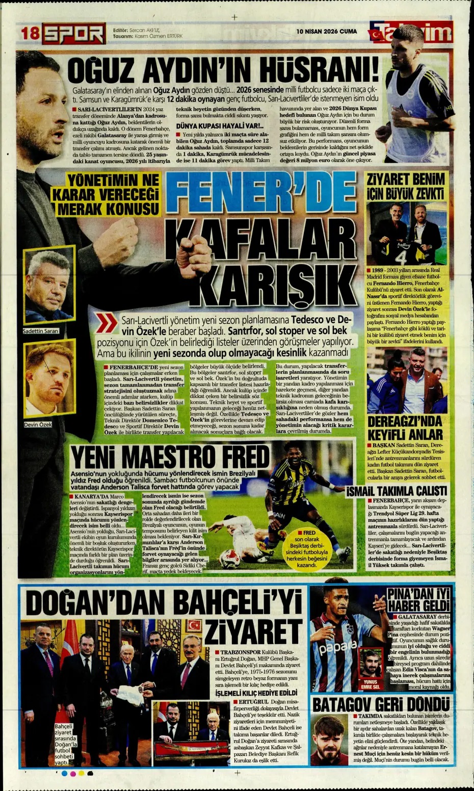 Fener'de kafalar karışık! Spor basını bugün ne yazdı? (10 Nisan) - 3. fotoğraf