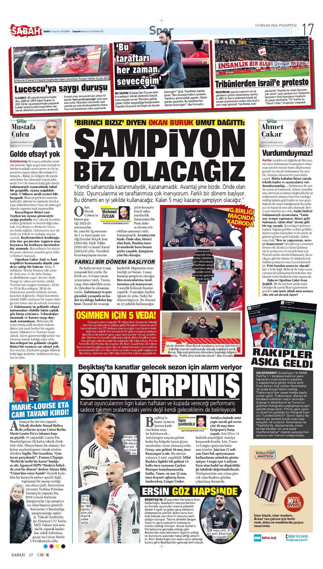 Aslan ateşle oynuyor | Spor manşetleri - 13. fotoğraf