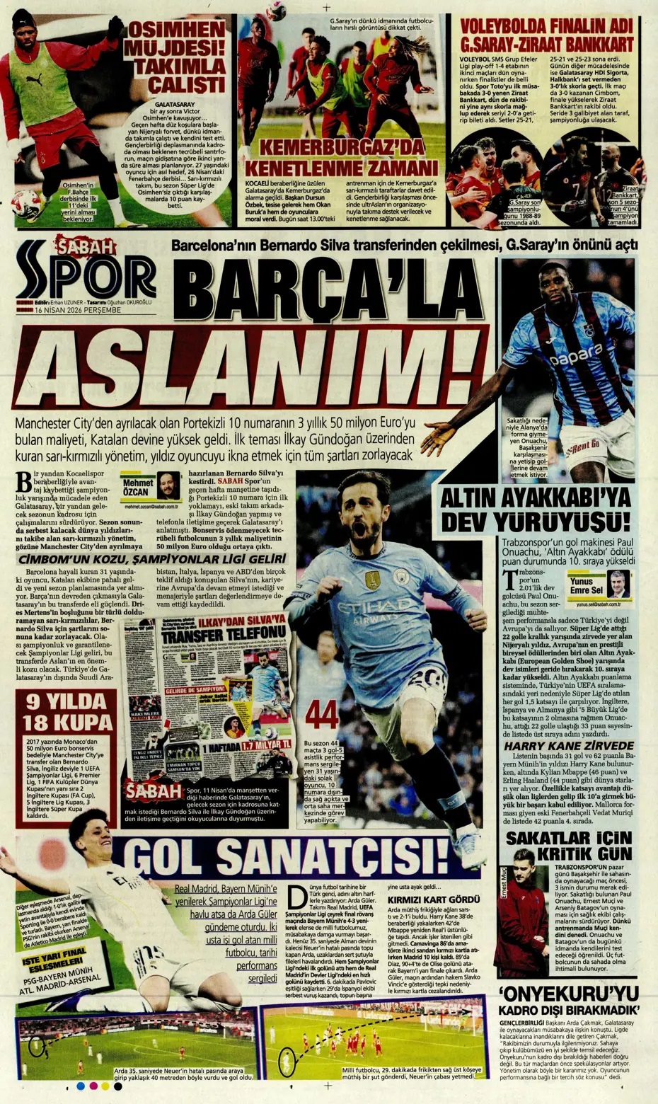 Nisanda lider Mayısta zafer! Spor basını bugün ne yazdı? (16 Nisan) - 8. fotoğraf
