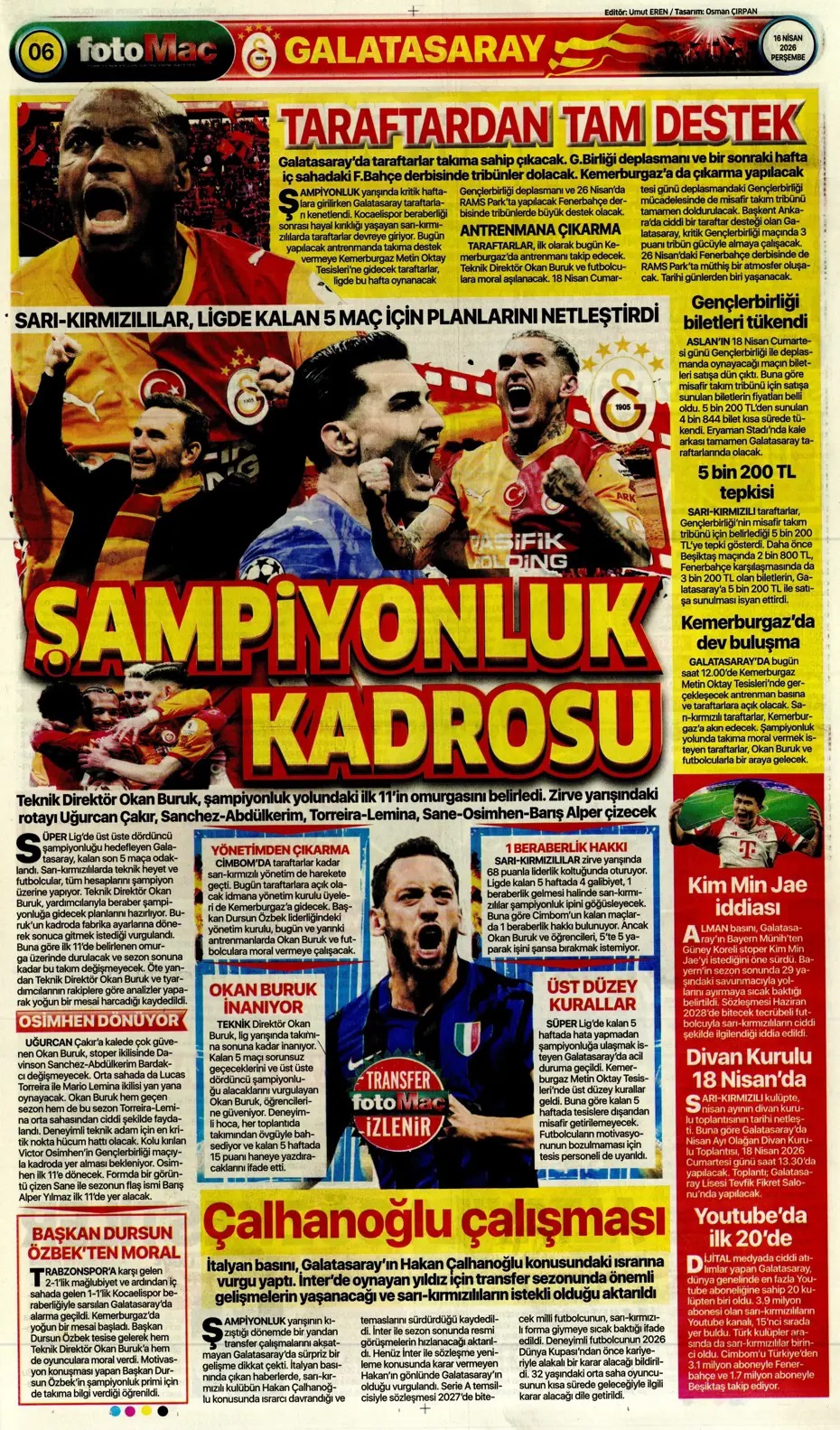 Nisanda lider Mayısta zafer! Spor basını bugün ne yazdı? (16 Nisan) - 11. fotoğraf