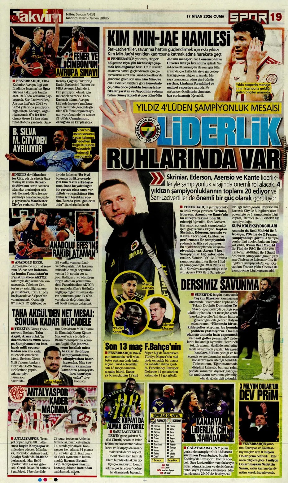 Yüzde yüz şampiyonuz! Spor basını bugün ne yazdı? (17 Nisan) - 8. fotoğraf