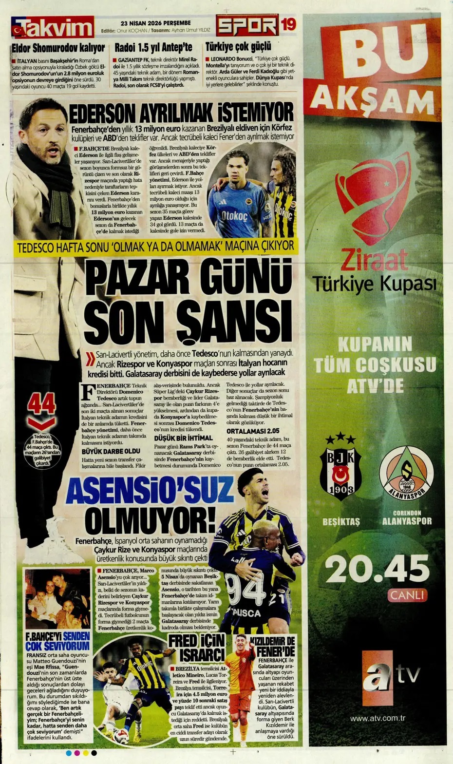 Kupada VOLKAN çıktı! Spor basını bugün ne yazdı? (23 Nisan) - 10. fotoğraf