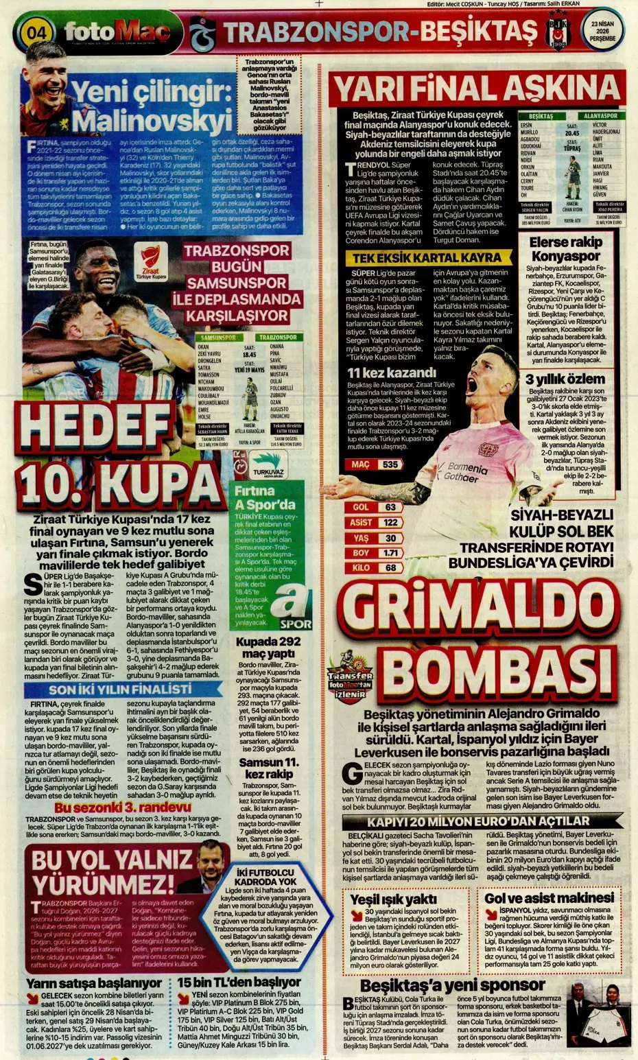 Kupada VOLKAN çıktı! Spor basını bugün ne yazdı? (23 Nisan) - 7. fotoğraf