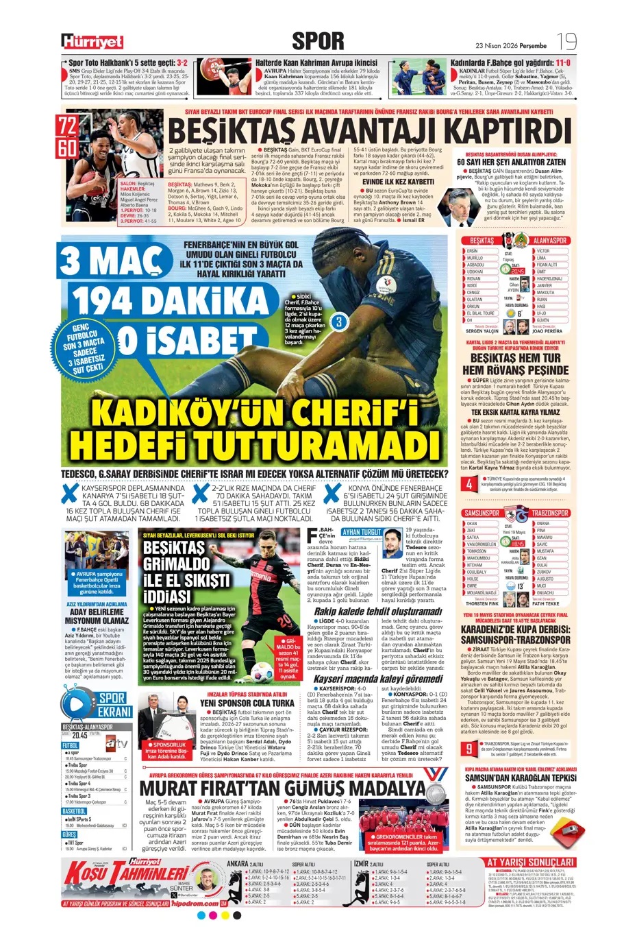 Kupada VOLKAN çıktı! Spor basını bugün ne yazdı? (23 Nisan) - 9. fotoğraf