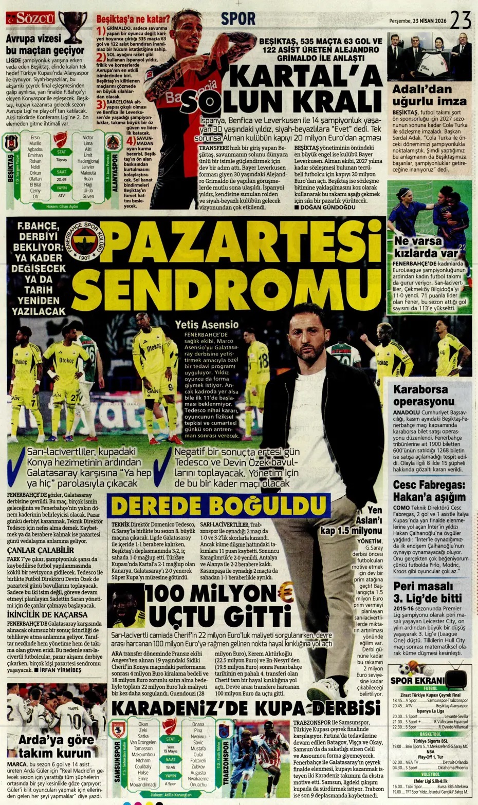 Kupada VOLKAN çıktı! Spor basını bugün ne yazdı? (23 Nisan) - 5. fotoğraf