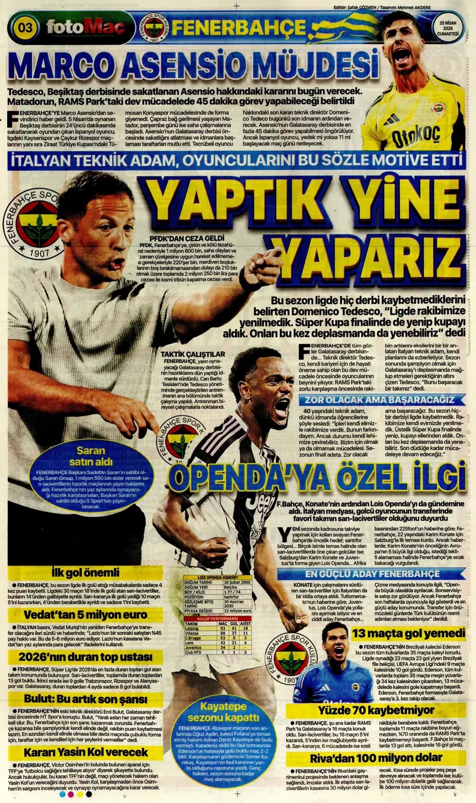 Kupa beyi Kartal! Spor basını bugün ne yazdı? (25 Nisan) - 8. fotoğraf
