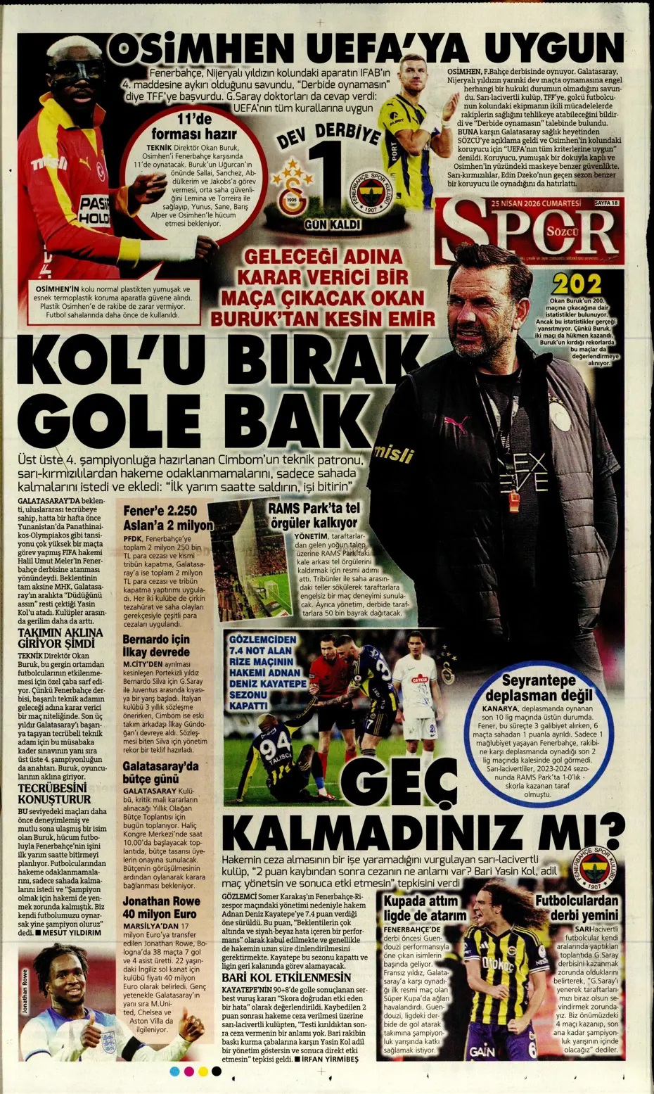 Kupa beyi Kartal! Spor basını bugün ne yazdı? (25 Nisan) - 2. fotoğraf