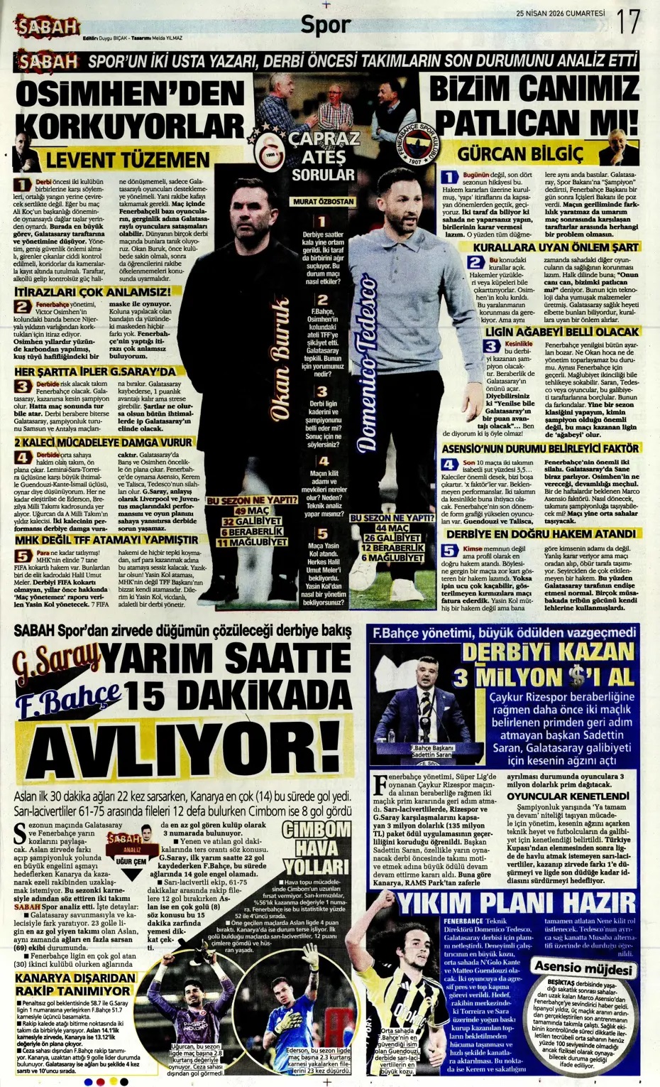Kupa beyi Kartal! Spor basını bugün ne yazdı? (25 Nisan) - 5. fotoğraf