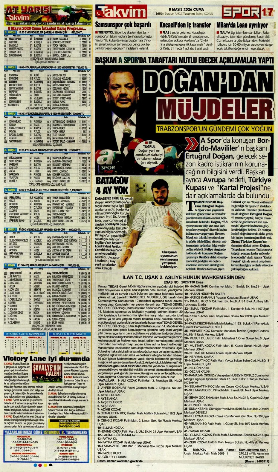 Yıldırım hesap kitap yapıyor! Spor basını bugün ne yazdı? (8 Mayıs) - 3. fotoğraf