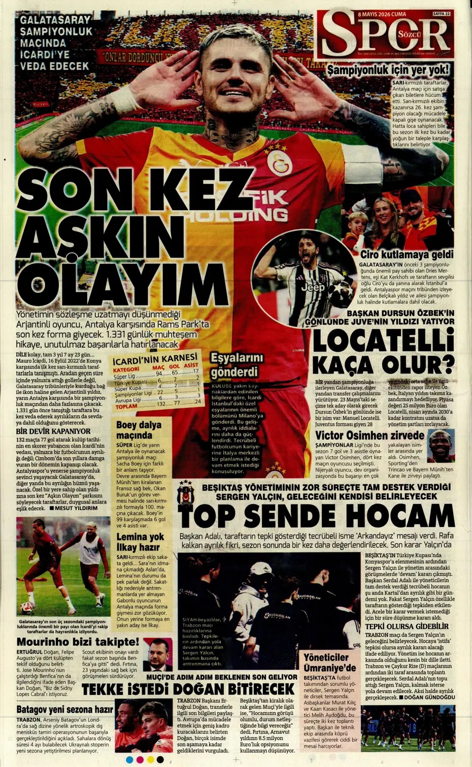 Yıldırım hesap kitap yapıyor! Spor basını bugün ne yazdı? (8 Mayıs) - 12. fotoğraf