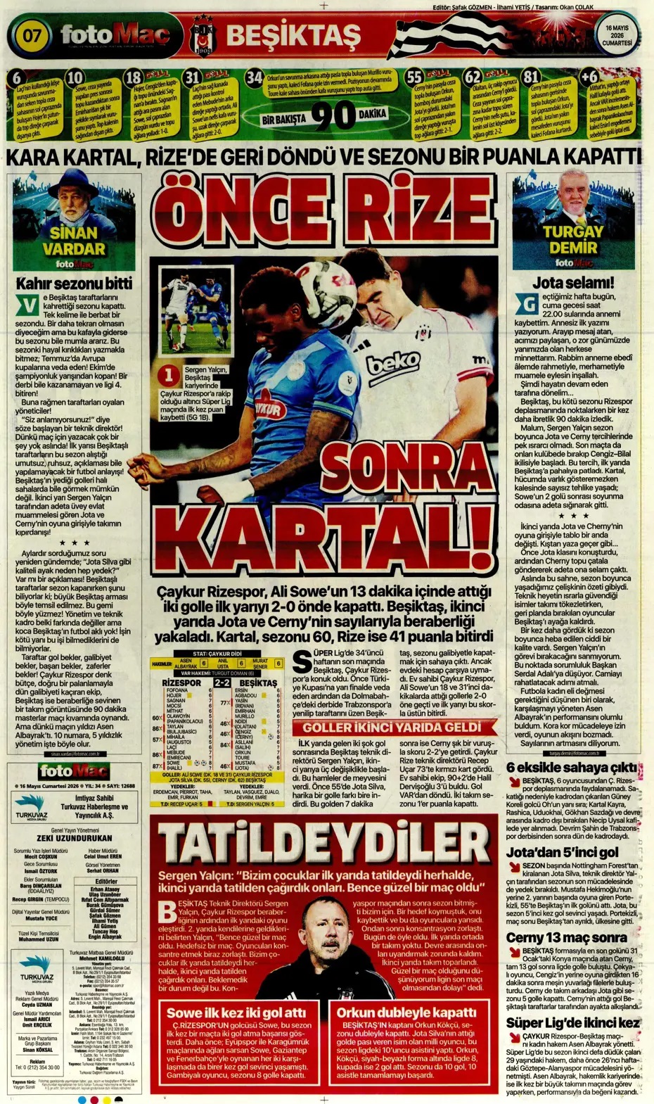 Aziz Yıldırım: Şampiyon olmaya mecburuz! Spor basını bugün ne yazdı? (16 Mayıs) - 5. fotoğraf