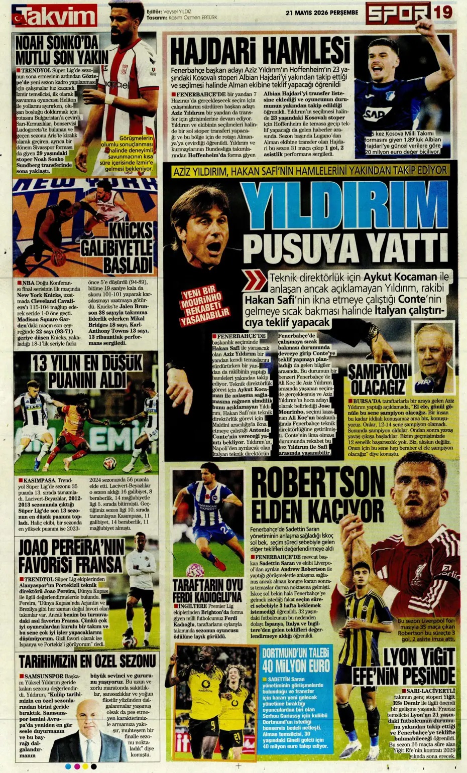 B planı olmak zorunda! Spor basını bugün ne yazdı? (21 Mayıs) - 7. fotoğraf