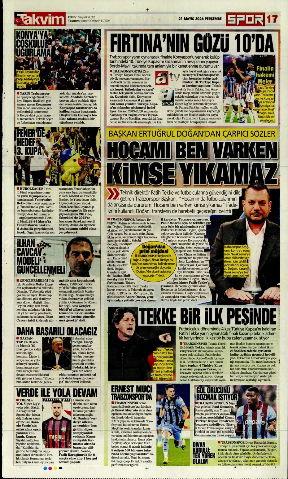 B planı olmak zorunda! Spor basını bugün ne yazdı? (21 Mayıs) - 5. fotoğraf