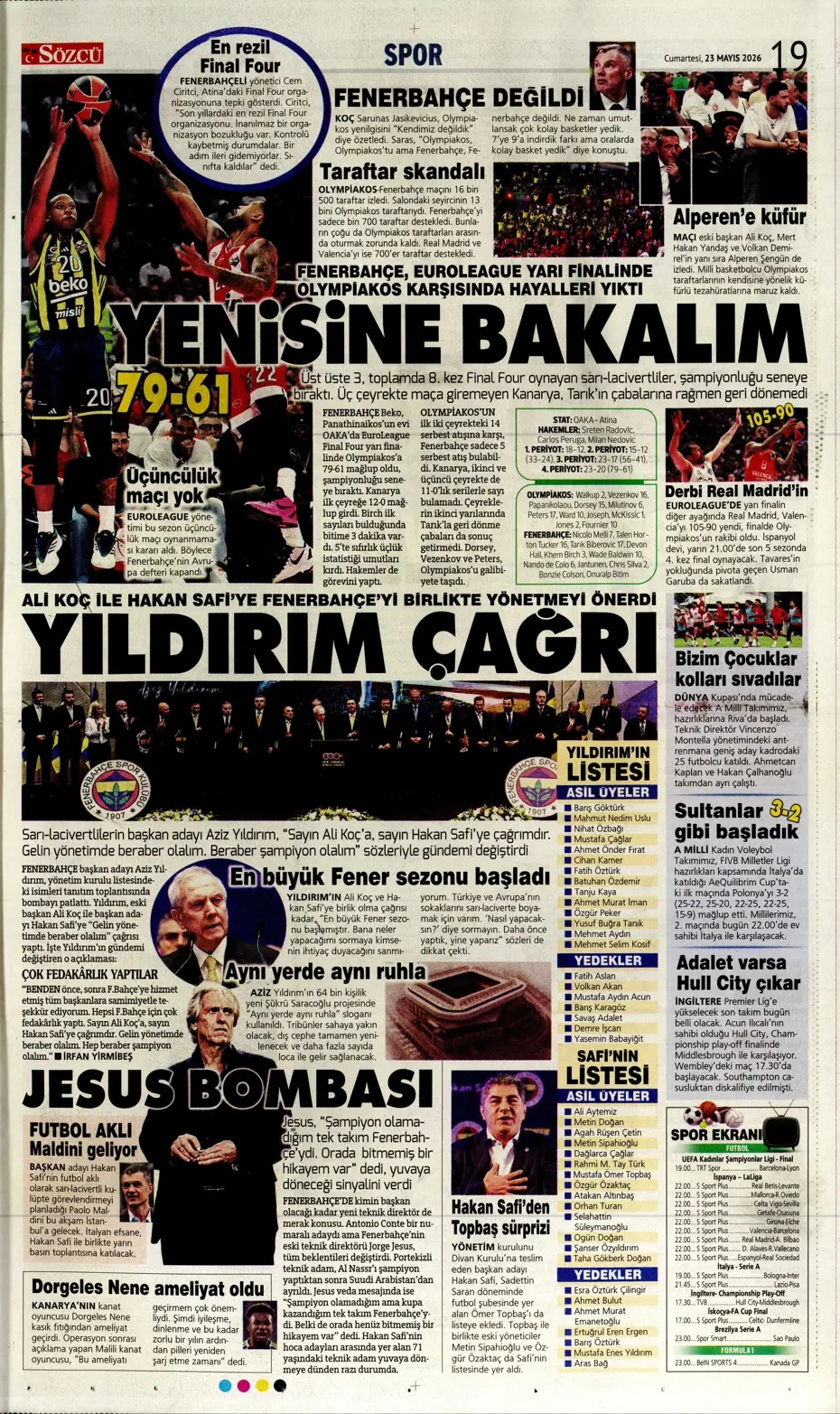 Aziz Yıldırım'dan Ali Koç'a çağrı! Spor basını bugün ne yazdı? (23 Mayıs) - 4. fotoğraf