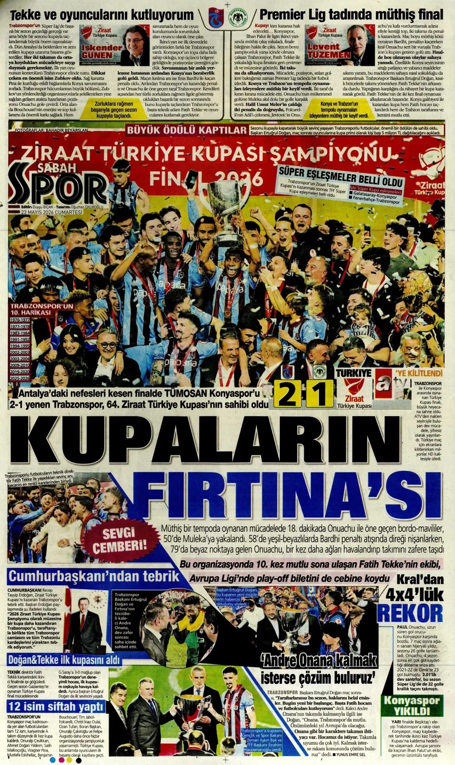 Aziz Yıldırım'dan Ali Koç'a çağrı! Spor basını bugün ne yazdı? (23 Mayıs) - 2. fotoğraf