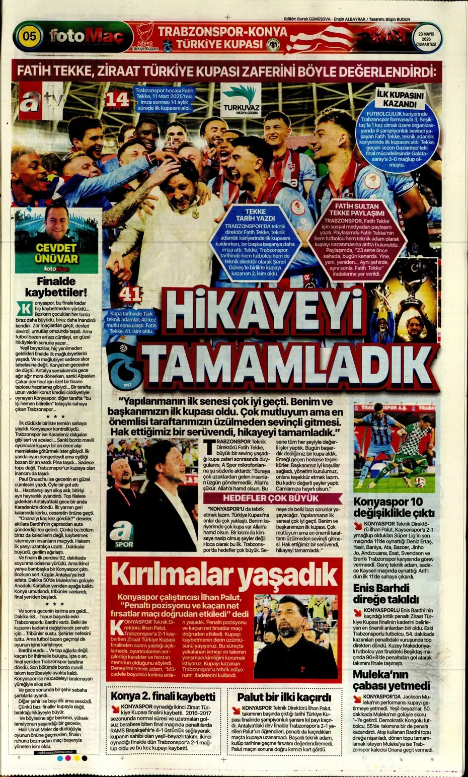 Aziz Yıldırım'dan Ali Koç'a çağrı! Spor basını bugün ne yazdı? (23 Mayıs) - 3. fotoğraf