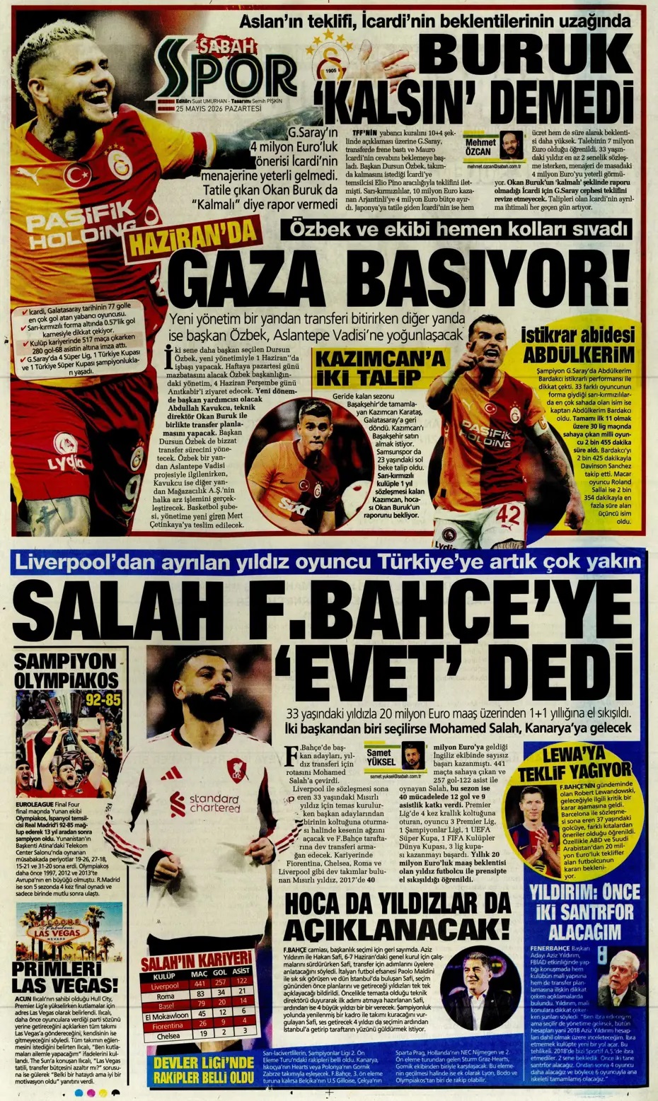 Salah, Fenerbahçe'ye 'Evet' dedi! Spor basını bugün ne yazdı? (25 Mayıs) - 8. fotoğraf