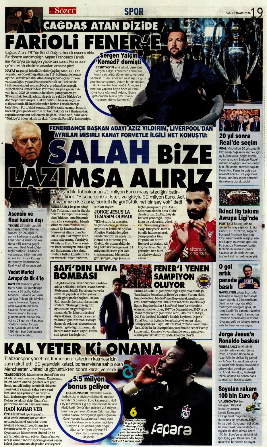 Benfica'dan Yunus Akgün'e kanca! Spor basını bugün ne yazdı? (26 Mayıs) - 9. fotoğraf