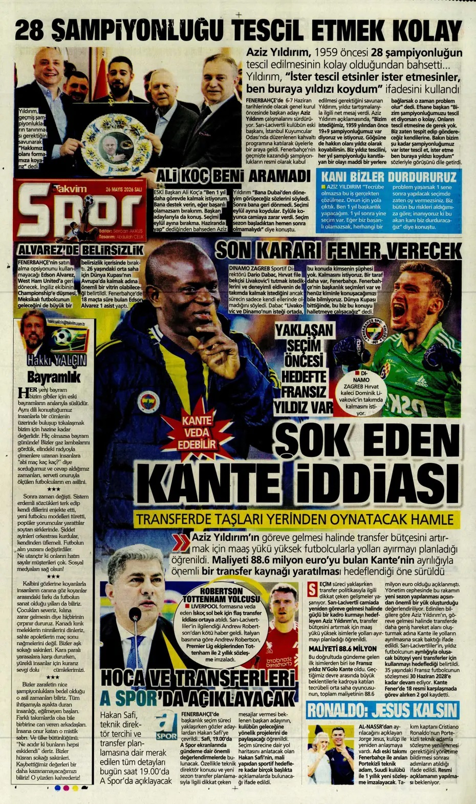 Benfica'dan Yunus Akgün'e kanca! Spor basını bugün ne yazdı? (26 Mayıs) - 6. fotoğraf