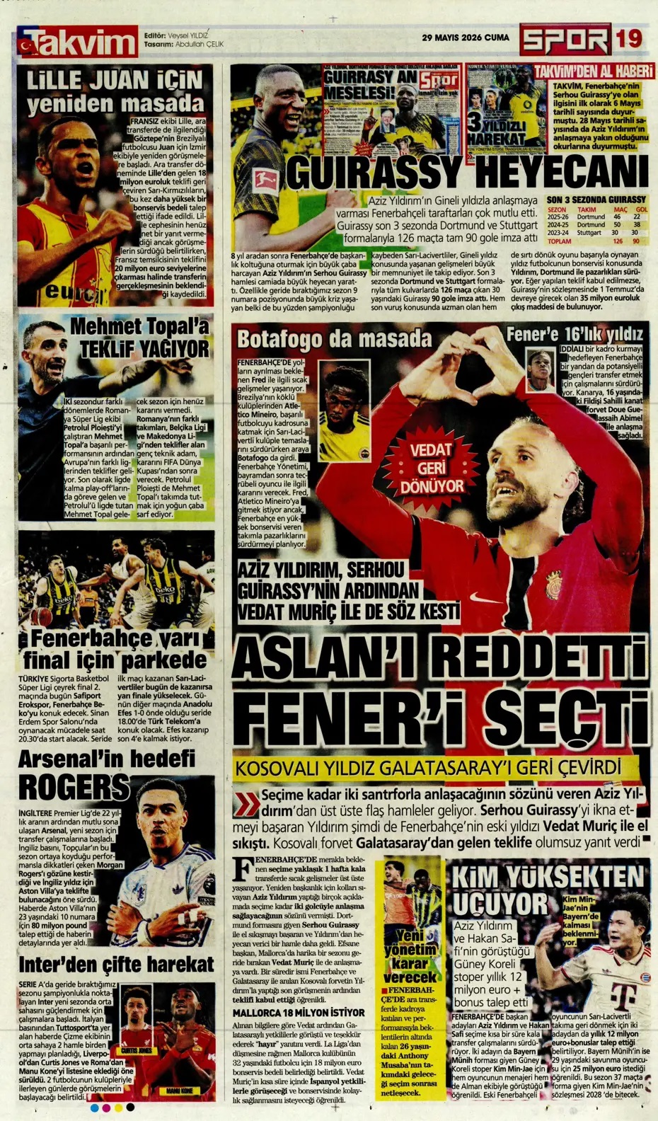 Aziz Yıldırım: Ben Başkan değil, liderim! Spor basını bugün ne yazdı? (29 Mayıs) - 8. fotoğraf