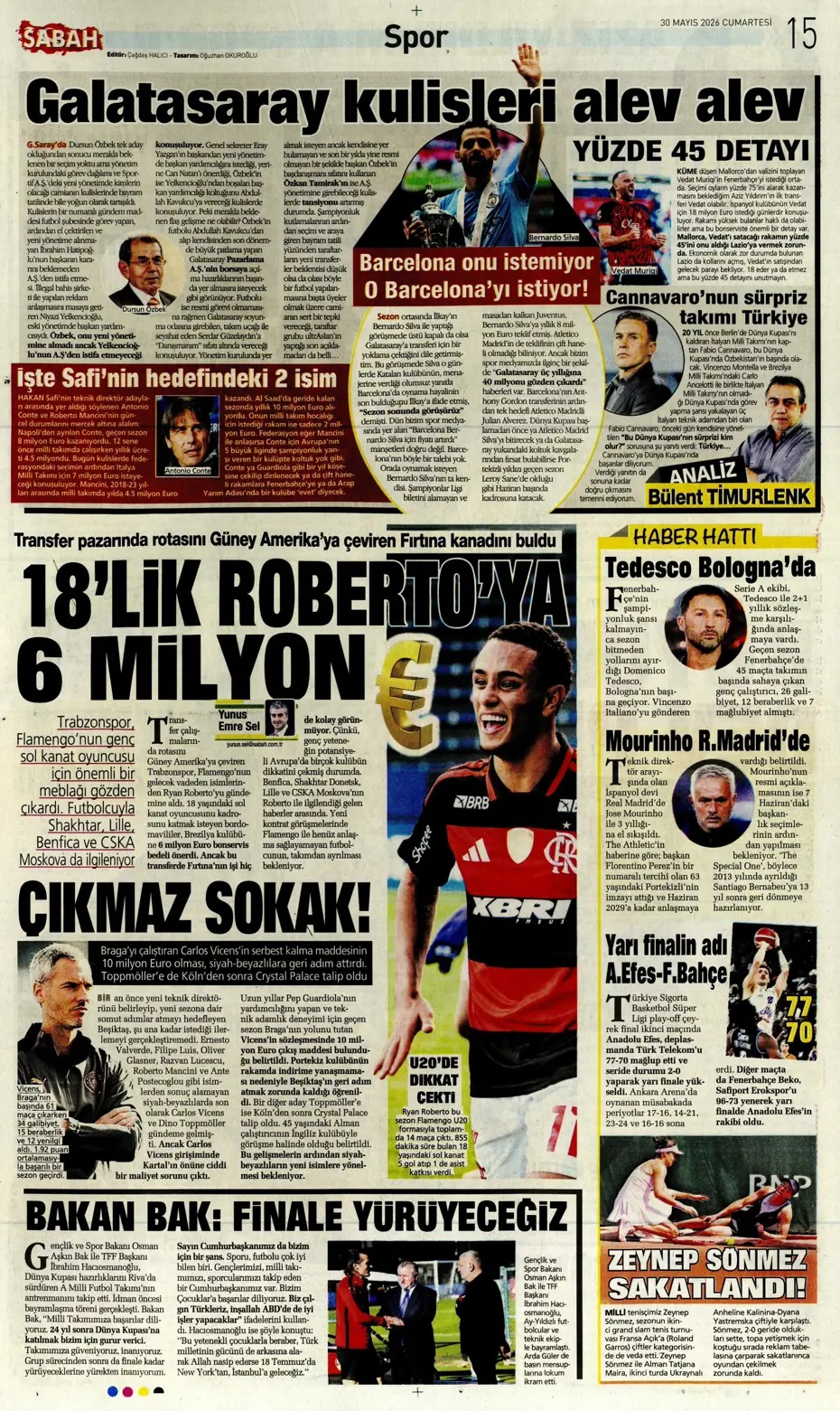 Tek düşüncem Milli Takım! Spor basını bugün ne yazdı? (30 Mayıs) - 3. fotoğraf