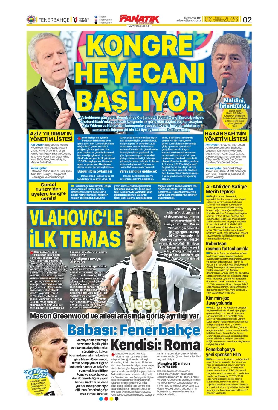 Kongre heyecanı başlıyor! Spor basını bugün ne yazdı? (6 Haziran) - 12. fotoğraf