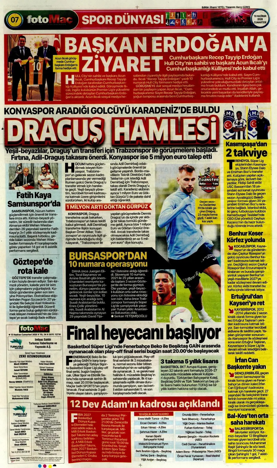 Milli Takım ilk sınavına çıkıyor: Sonu kupa olsun! Spor basını bugün ne yazdı? (13 Haziran) - 7. fotoğraf