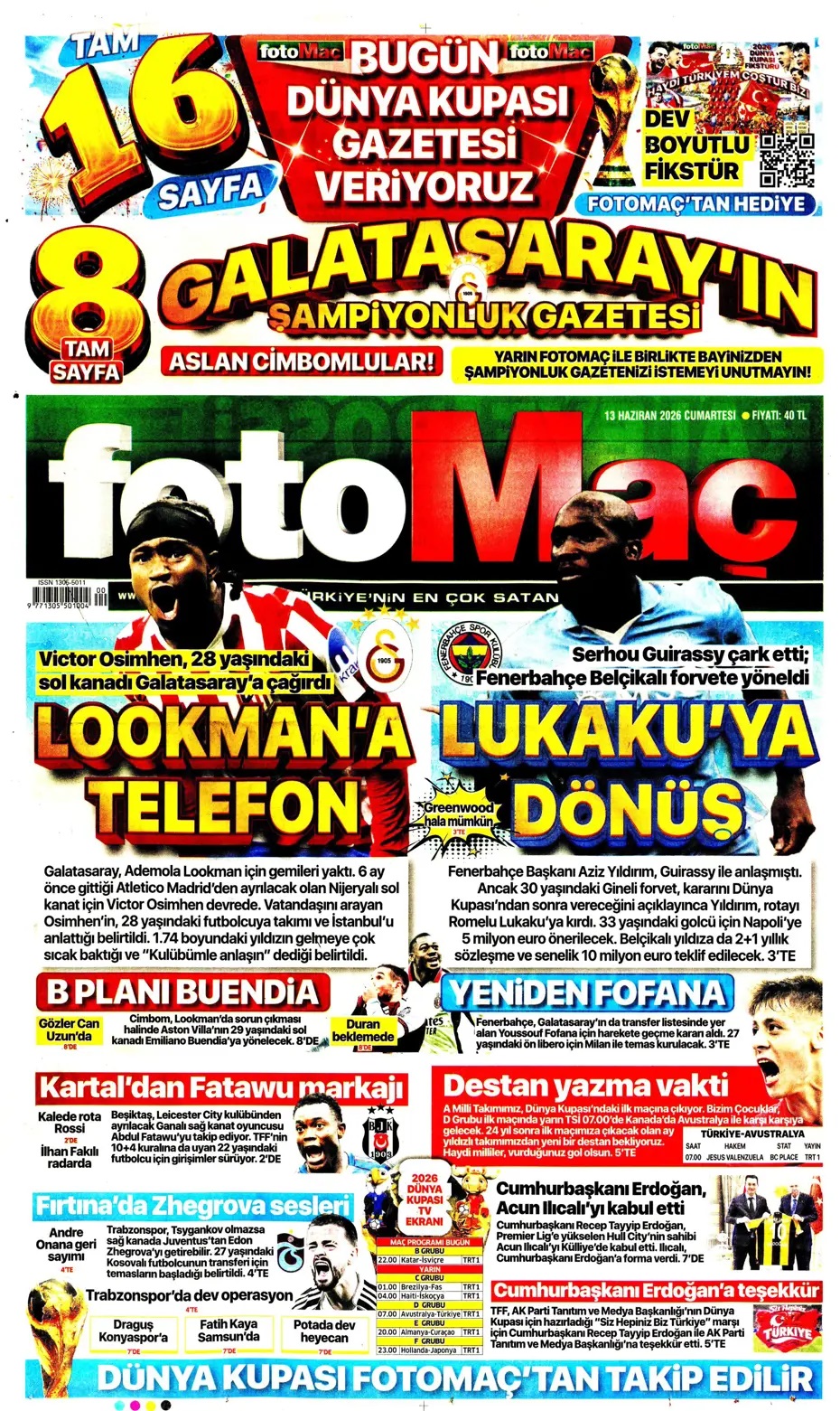 Milli Takım ilk sınavına çıkıyor: Sonu kupa olsun! Spor basını bugün ne yazdı? (13 Haziran) - 12. fotoğraf