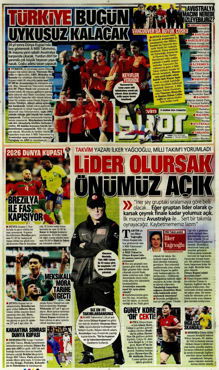Milli Takım ilk sınavına çıkıyor: Sonu kupa olsun! Spor basını bugün ne yazdı? (13 Haziran) - 5. fotoğraf