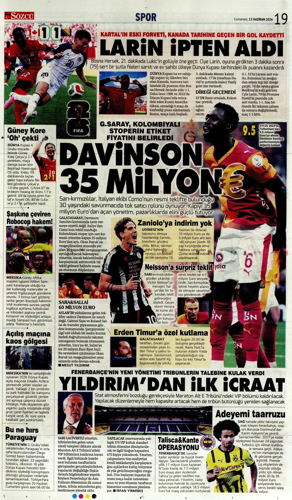 Milli Takım ilk sınavına çıkıyor: Sonu kupa olsun! Spor basını bugün ne yazdı? (13 Haziran) - 11. fotoğraf