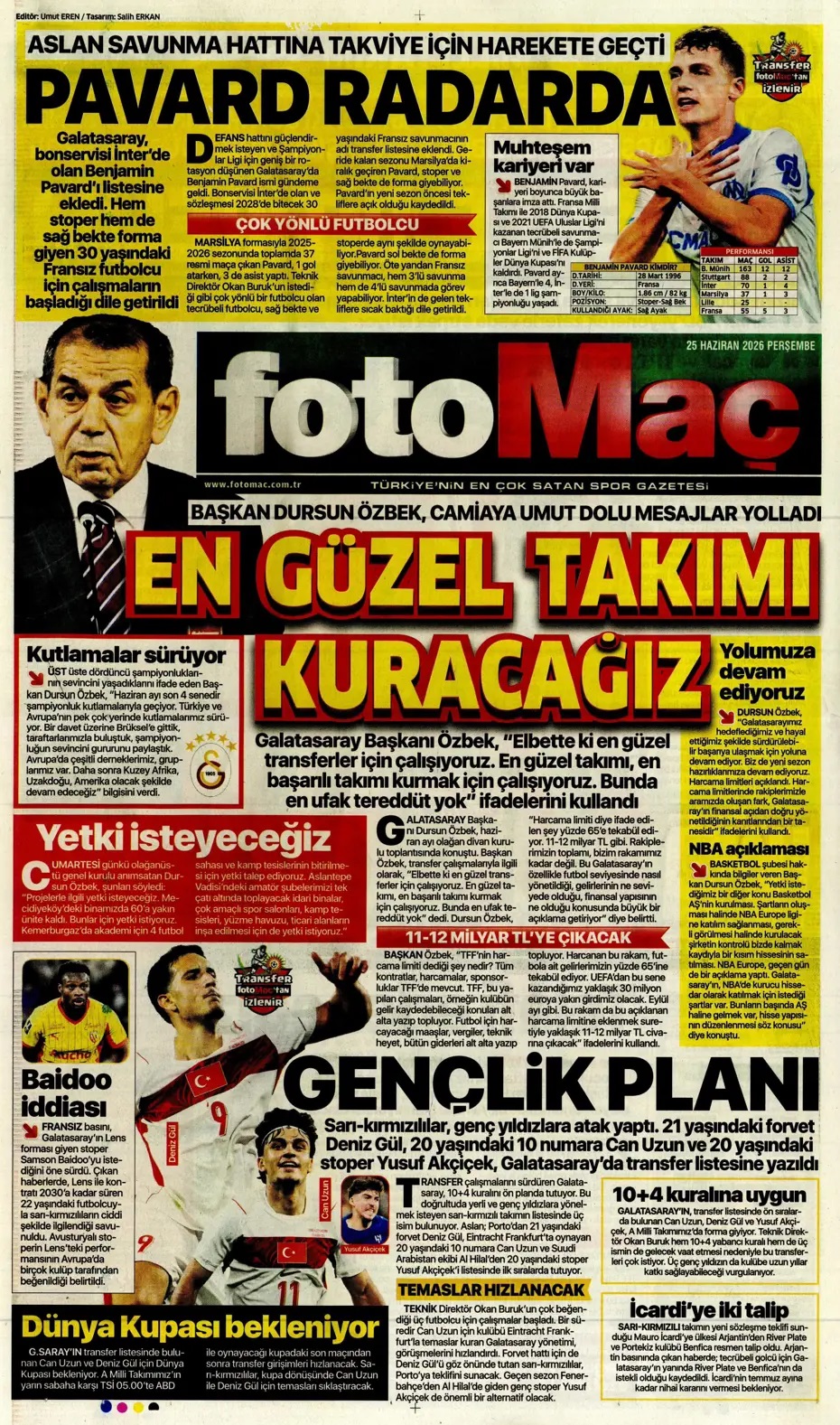 En güzel takımı kuracağız! Spor basını bugün ne yazdı? (25 Haziran) - 11. fotoğraf