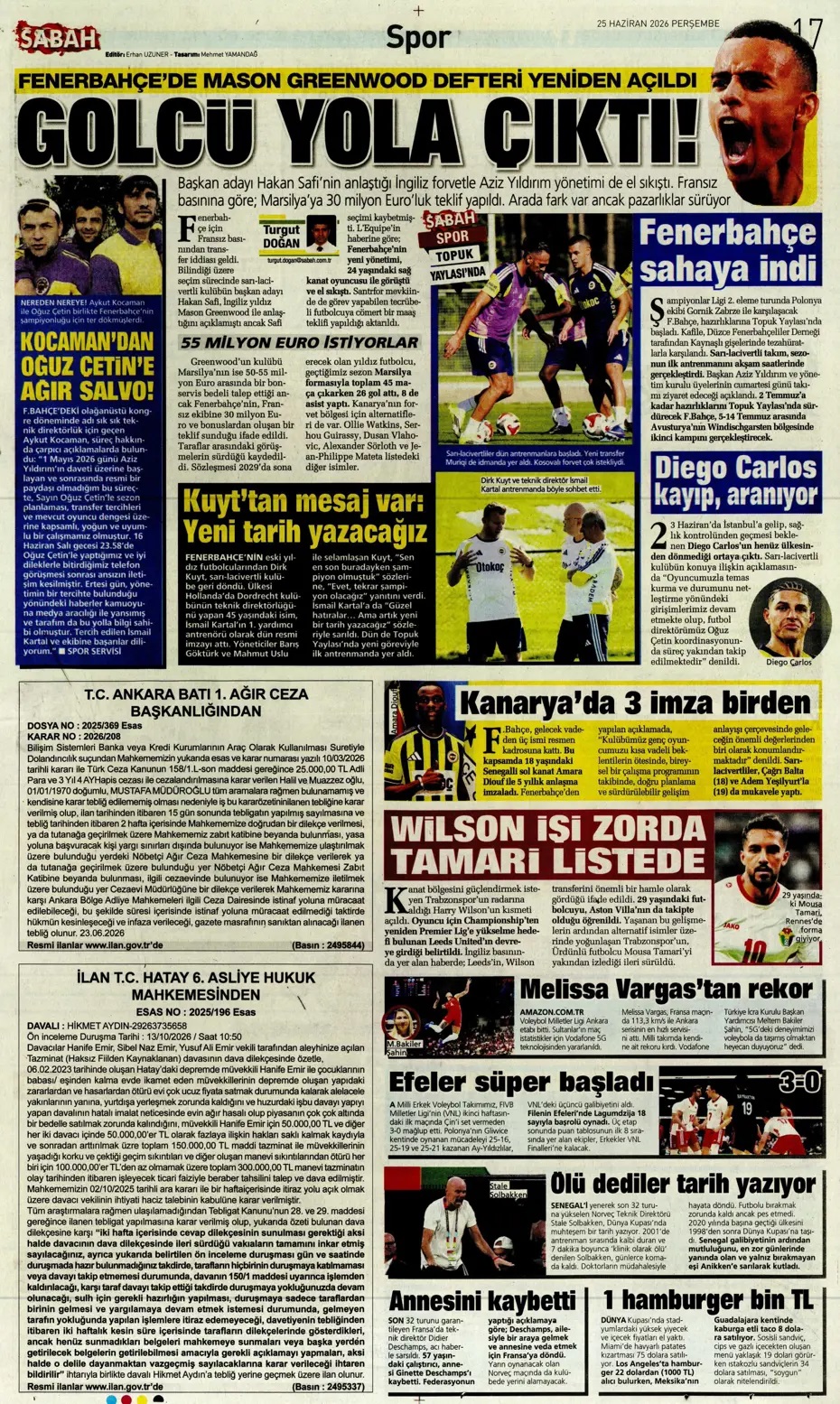 En güzel takımı kuracağız! Spor basını bugün ne yazdı? (25 Haziran) - 5. fotoğraf