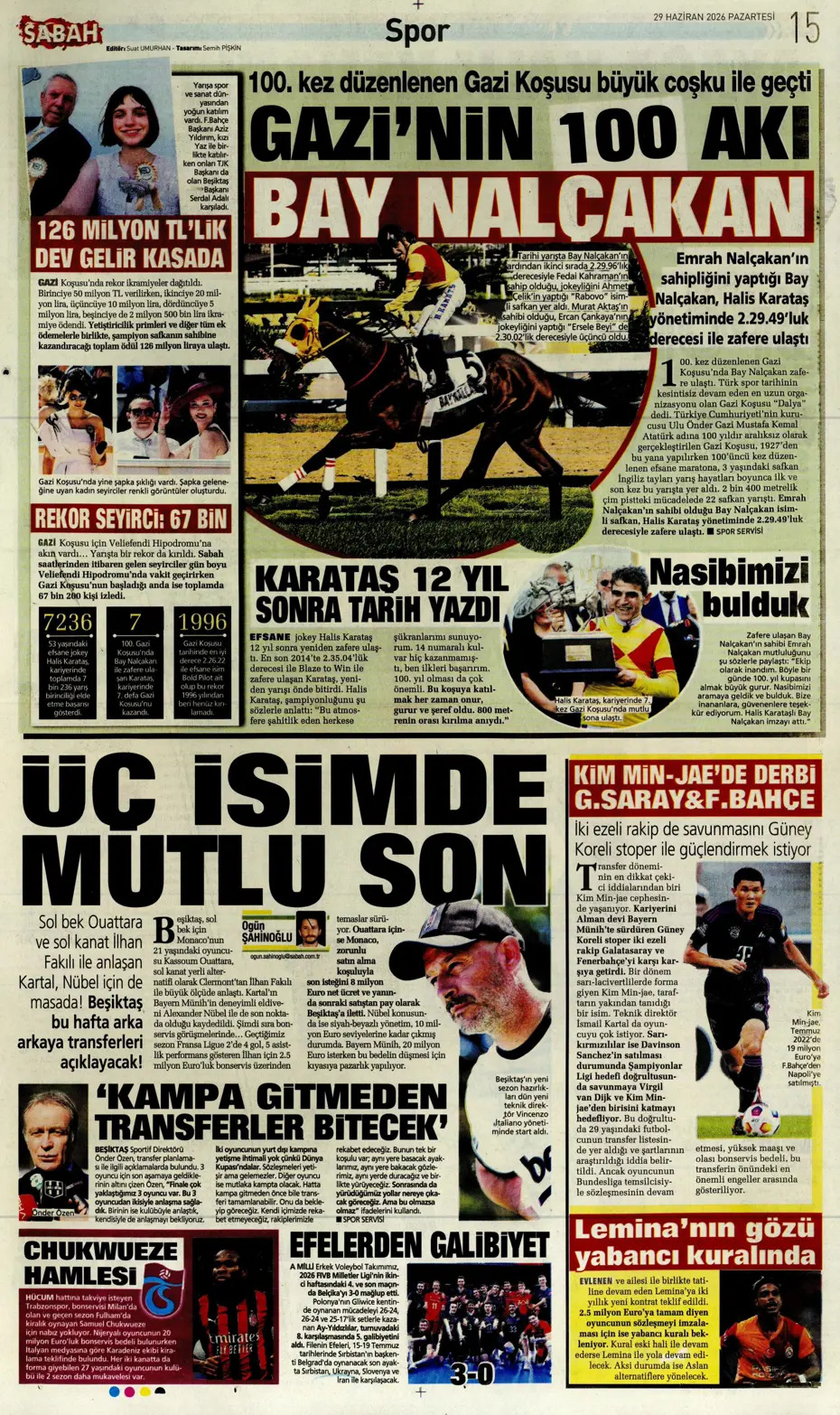 Bizim Çocuklar servet tepti | Spor manşetleri - 21. fotoğraf