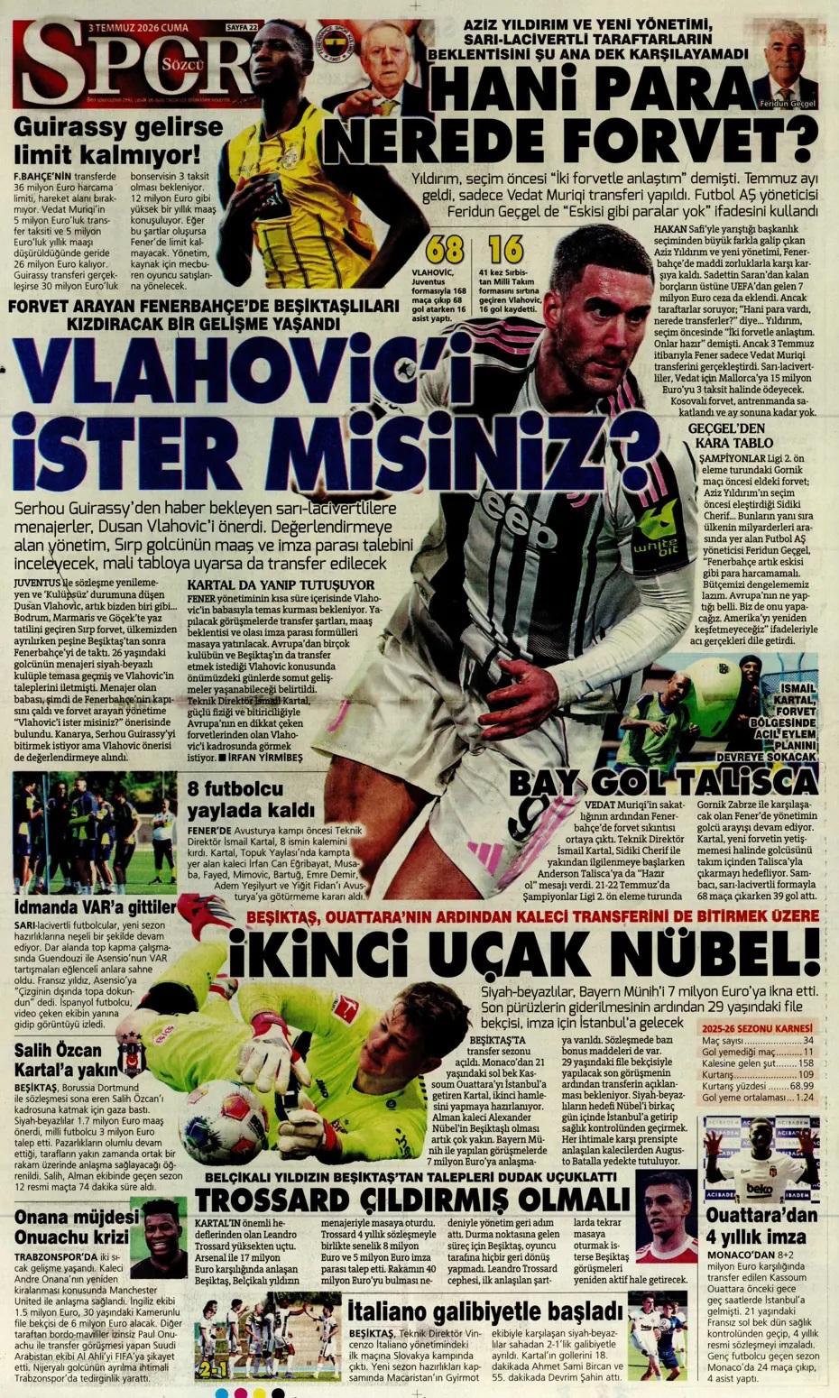 9 numaralı yeni lider Osimhen! Spor basını bugün ne yazdı? (3 Temmuz) - 3. fotoğraf