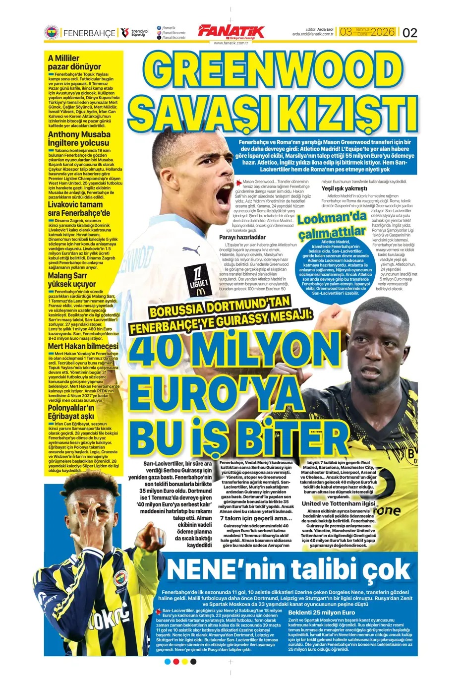 9 numaralı yeni lider Osimhen! Spor basını bugün ne yazdı? (3 Temmuz) - 9. fotoğraf