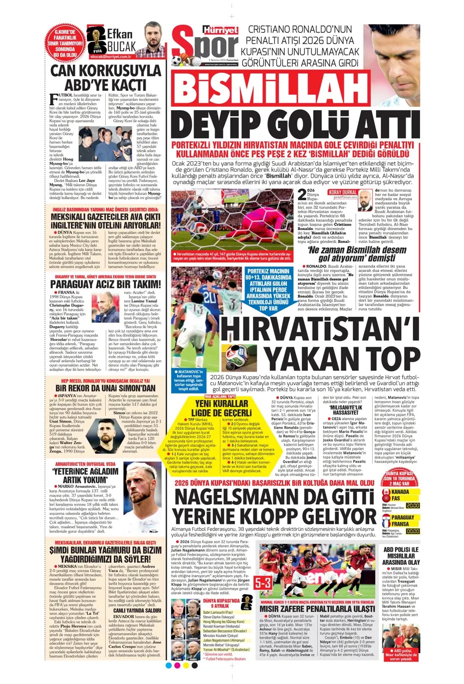 Kupakolik AKE Fener'de! Spor basını bugün ne yazdı? (4 Temmuz) - 2. fotoğraf