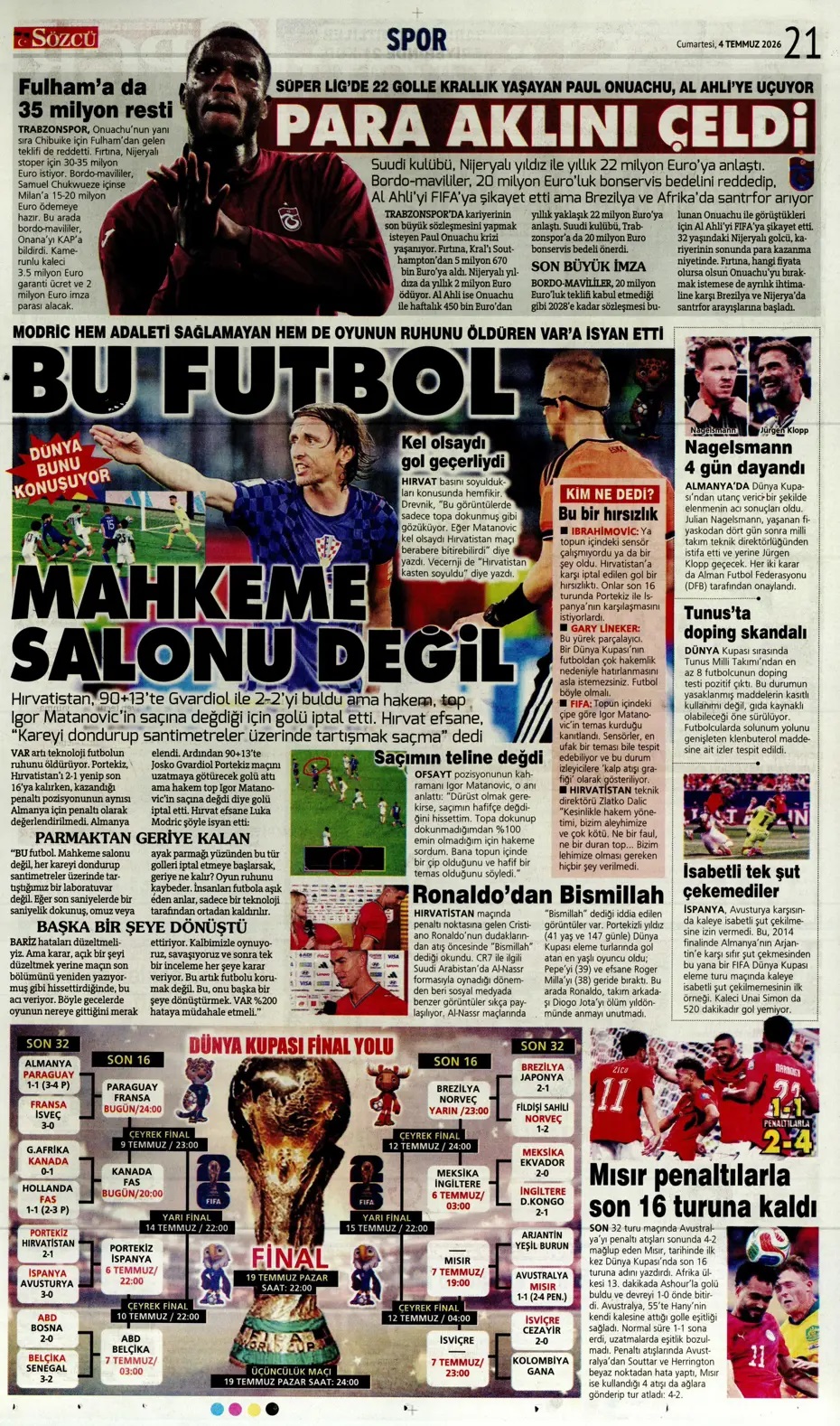 Kupakolik AKE Fener'de! Spor basını bugün ne yazdı? (4 Temmuz) - 7. fotoğraf