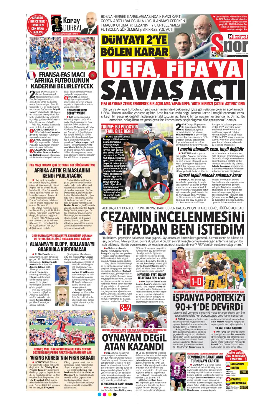 Trump futbolda da savaş çıkarttı | Spor manşetleri - 8. fotoğraf