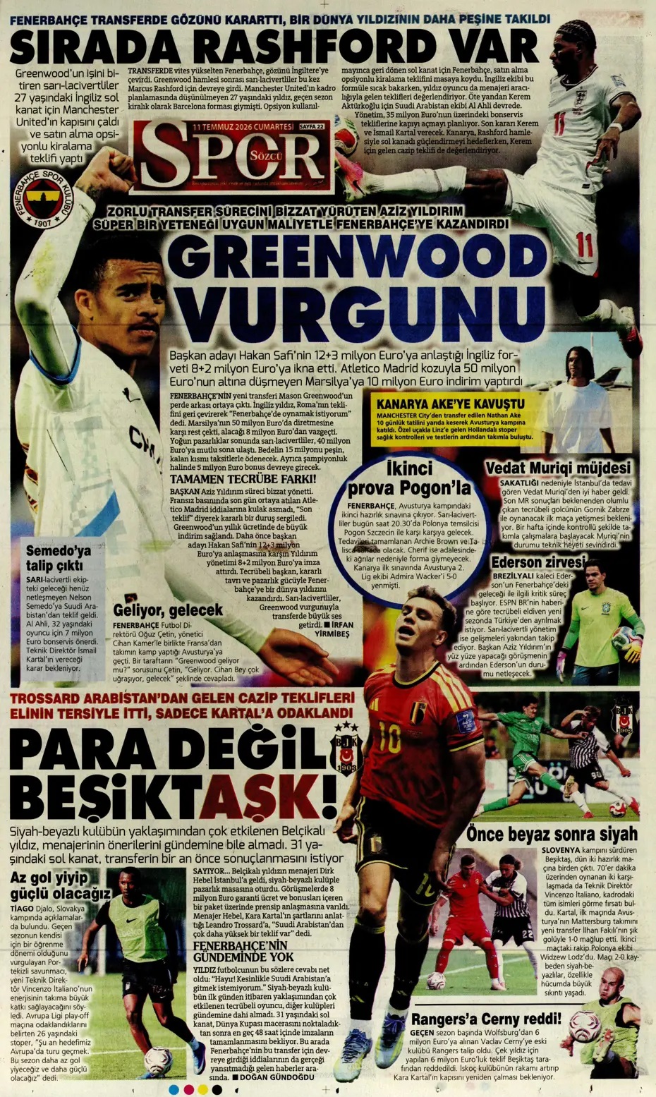 Greenwood Fenerli! Spor basını bugün ne yazdı? (11 Temmuz) - 6. fotoğraf