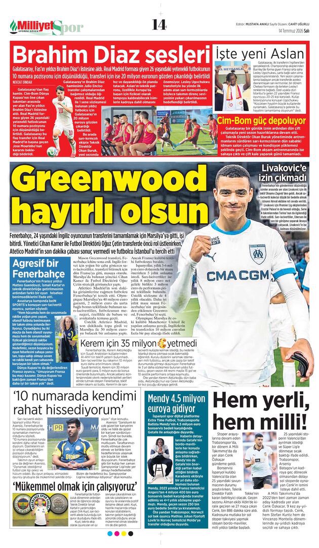 Greenwood geliyor | Spor manşetleri - 2. fotoğraf