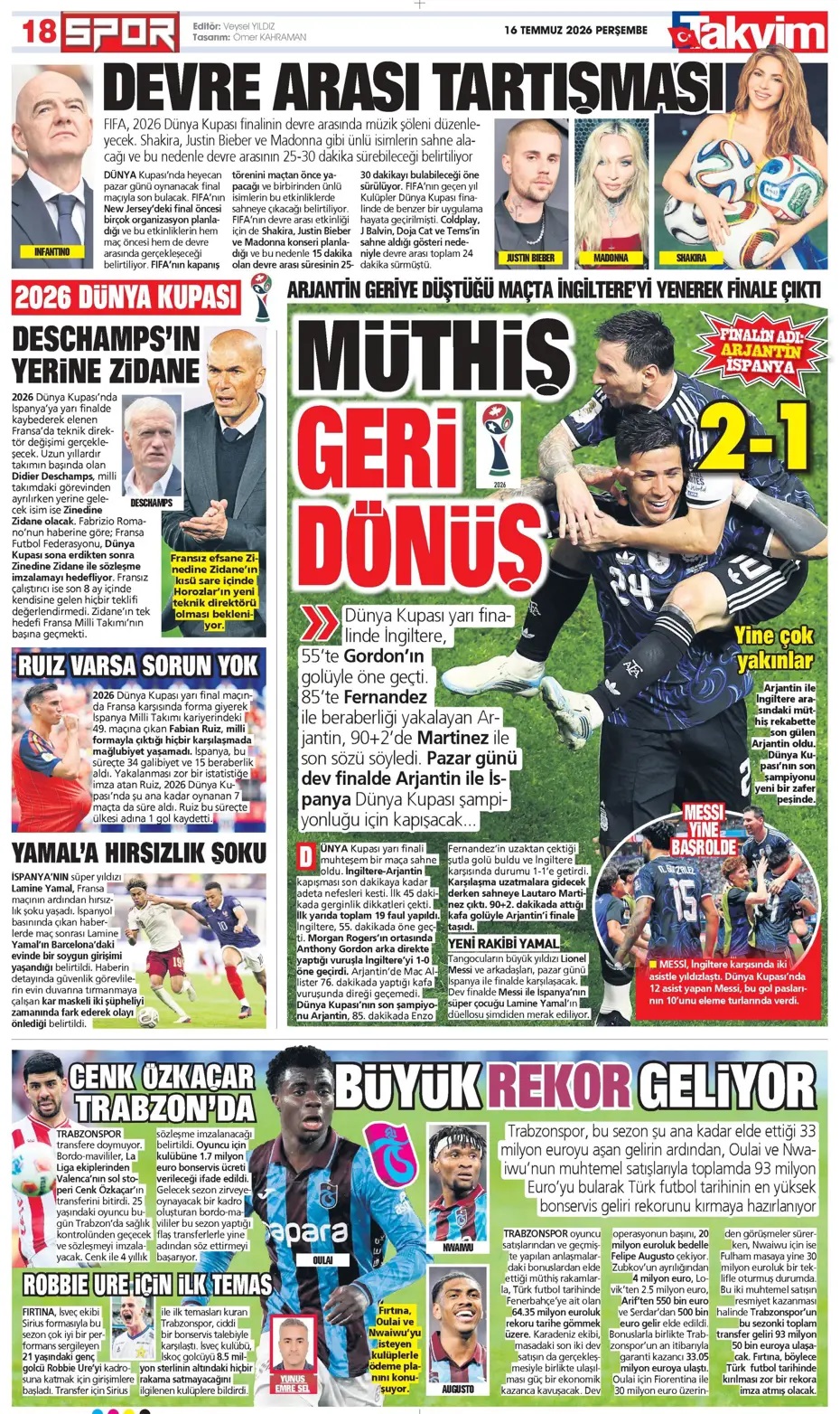 Aziz Yıldırım fark yarattı! Spor basını bugün ne yazdı? (16 Temmuz) - 11. fotoğraf
