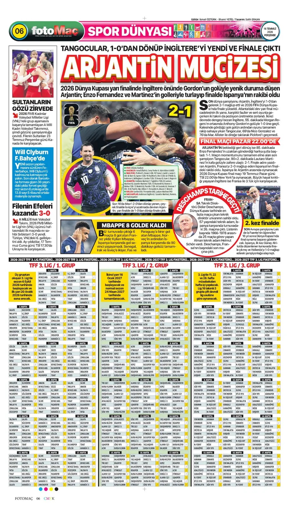 Aziz Yıldırım fark yarattı! Spor basını bugün ne yazdı? (16 Temmuz) - 3. fotoğraf