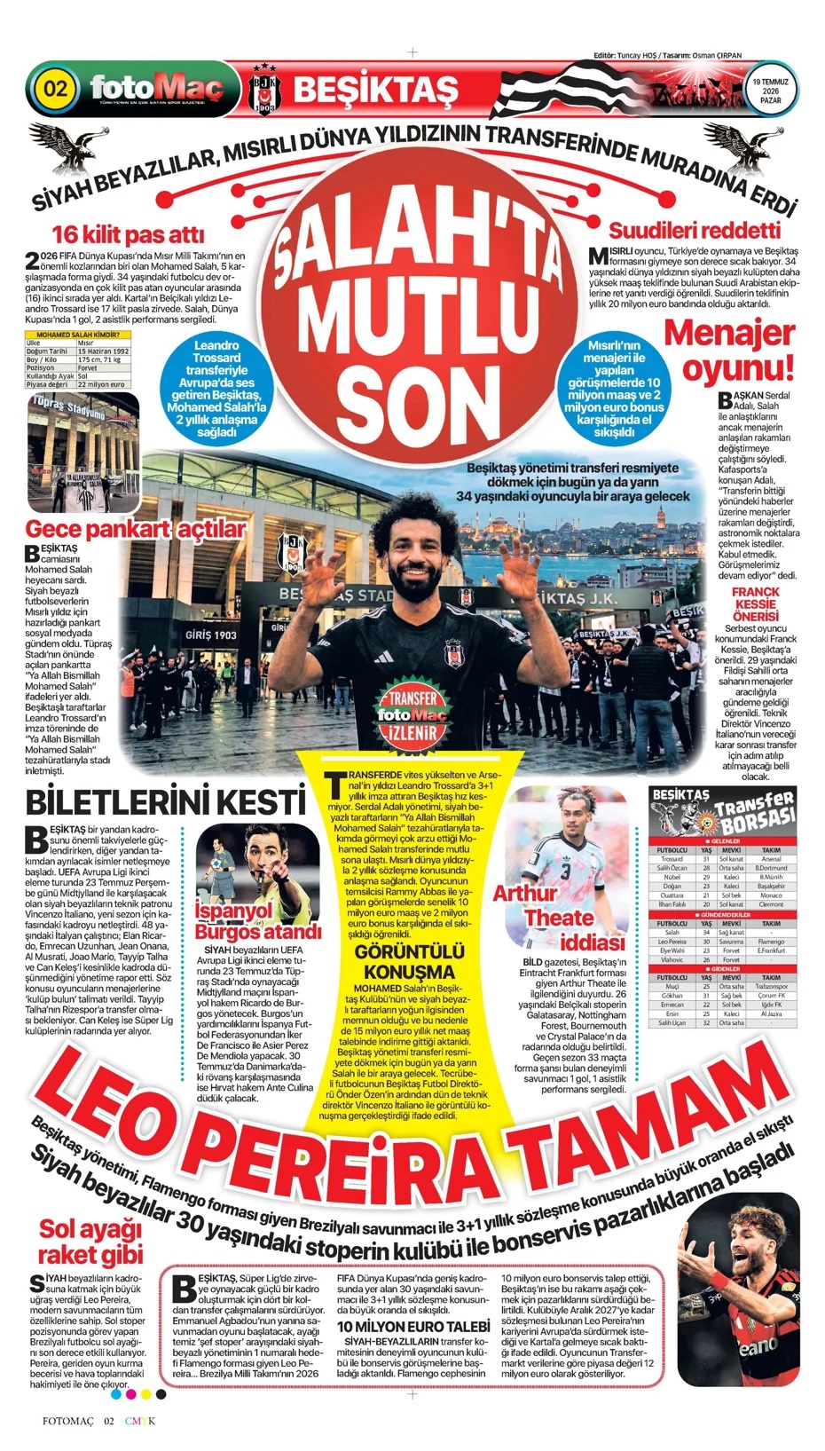 Salah'ta mutlu son! Spor basını bugün ne yazdı? (19 Temmuz) - 2. fotoğraf