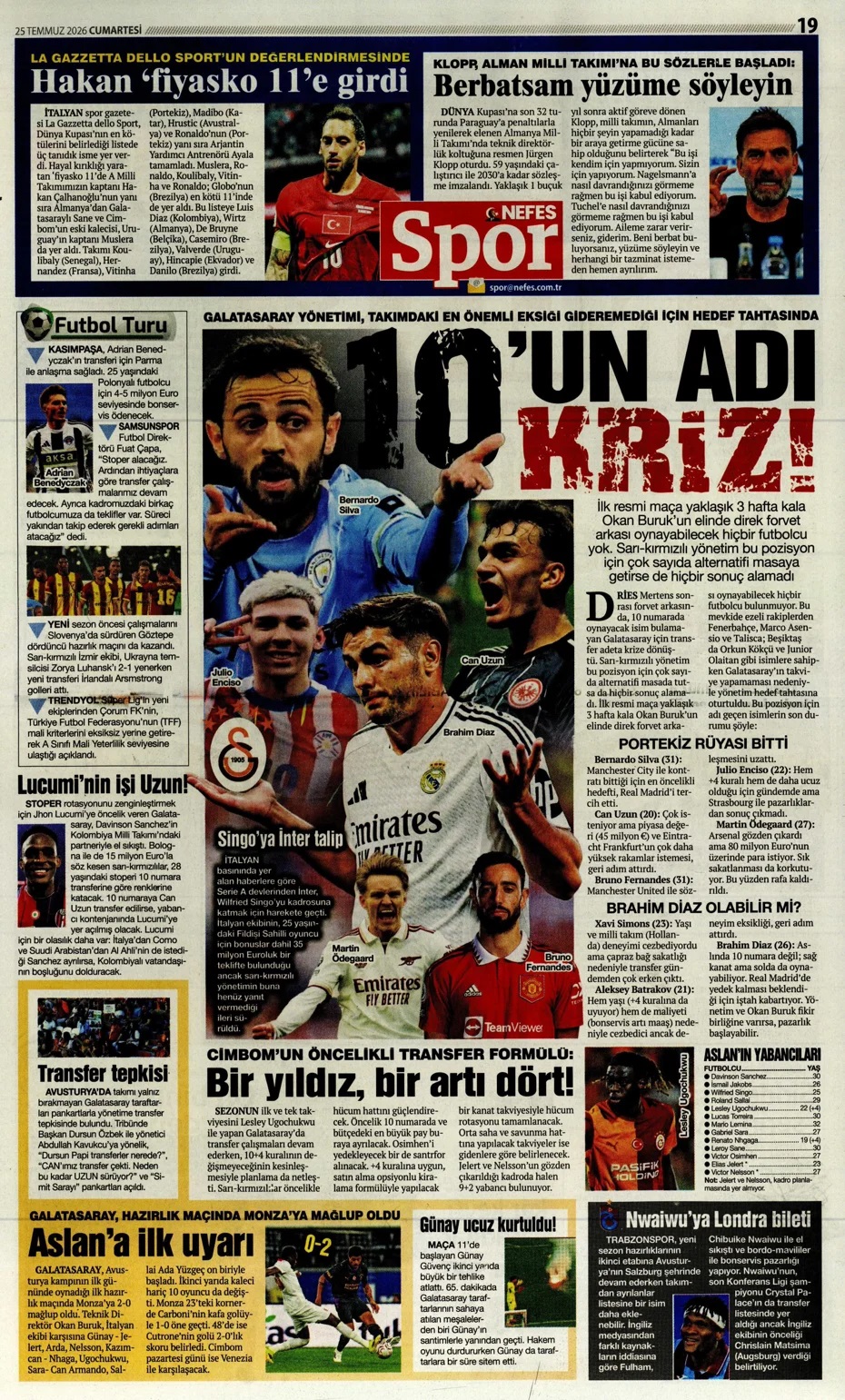 Rafael Leo çıkarması! Spor basını bugün ne yazdı? (25 Temmuz) - 1. fotoğraf