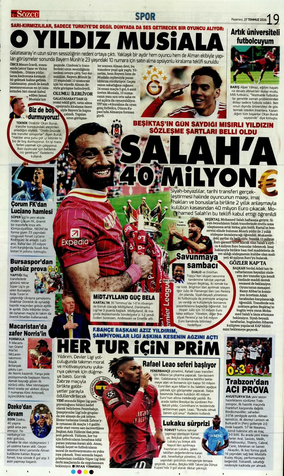 Okan Buruk: Hedef en iyiyi yapmak! Spor basını bugün ne yazdı? (27 Temmuz) - 2. fotoğraf